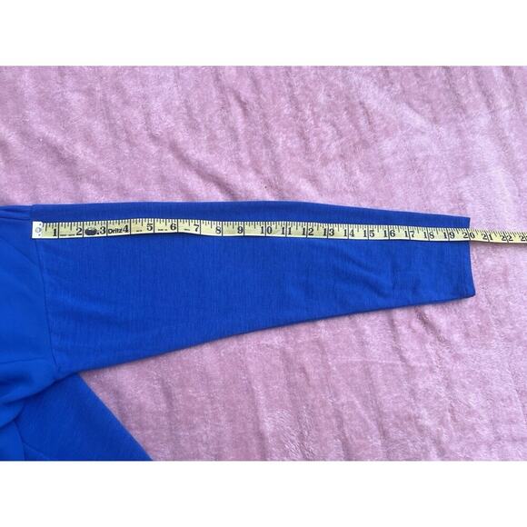 Loft Outlet Flowy Blouse Size Large Blue Long Sleeve - Picture 7 of 10